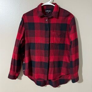 Madewell Red and Black Button‎ Down Shirt